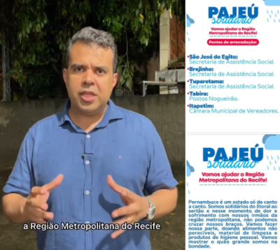 Paulo Jucá articula campanha Pajeú Solidário para ajudar atingidos pelas chuvas